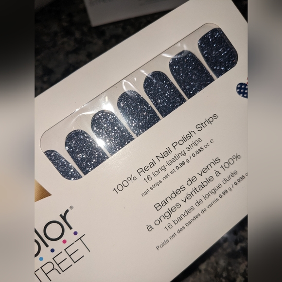 Color Street Moon River Silver Glitter Vegan Nail Polish Strips DIY - Picture 3 of 6